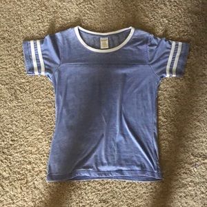 Purple with jersey stripes on sleeves